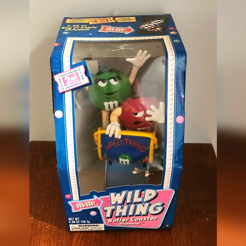 VINTAGE M&M's Wild Thing Roller Coaster Dispenser 2nd Limited Edition NWT